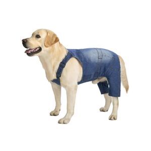 Stylish Blue Denim Dog Overalls